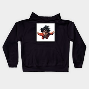 Akira Toriyama Flying In Red Dress Wearing Cute Glasses Kids Hoodie